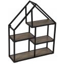 Wallhanger Black House 40x15x50 cm zwart industrieel wandrek